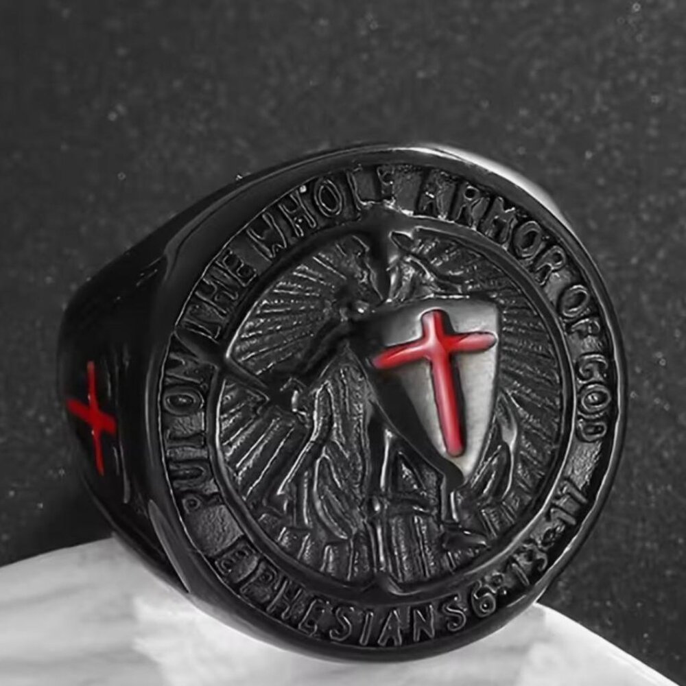 NEW - ARMOR OF GOD LUXURY SET COLLECTION STAINLESS STEEL CHAIN/RING & BRACELET - Picture 5 of 12